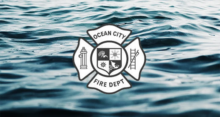 Ocean City Fire Department Logo on a water background