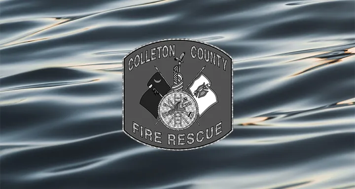 Colleton Fire Department logo on a water background