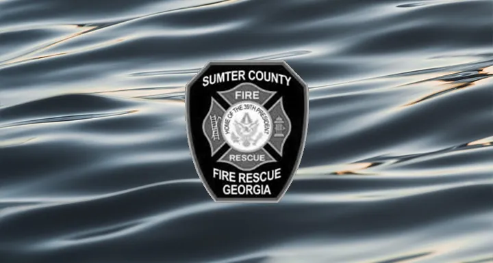 Sumter Fire Department logo on a water background