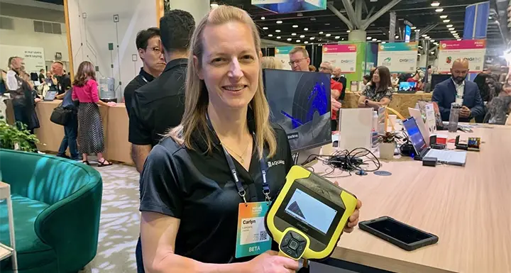 Carlyn Loncaric holding the AquaEye Pro