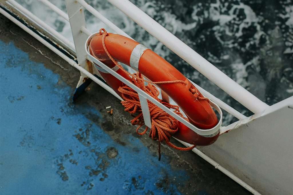 lifebuoy on the side of a rescue shit