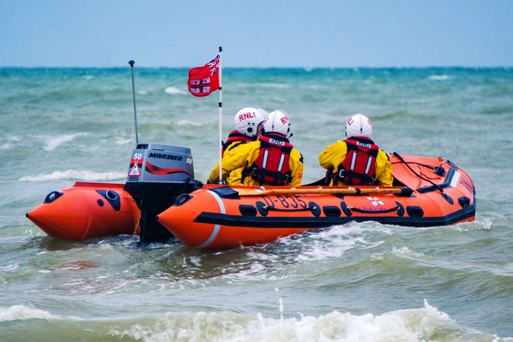Search and rescue team on a recue boat